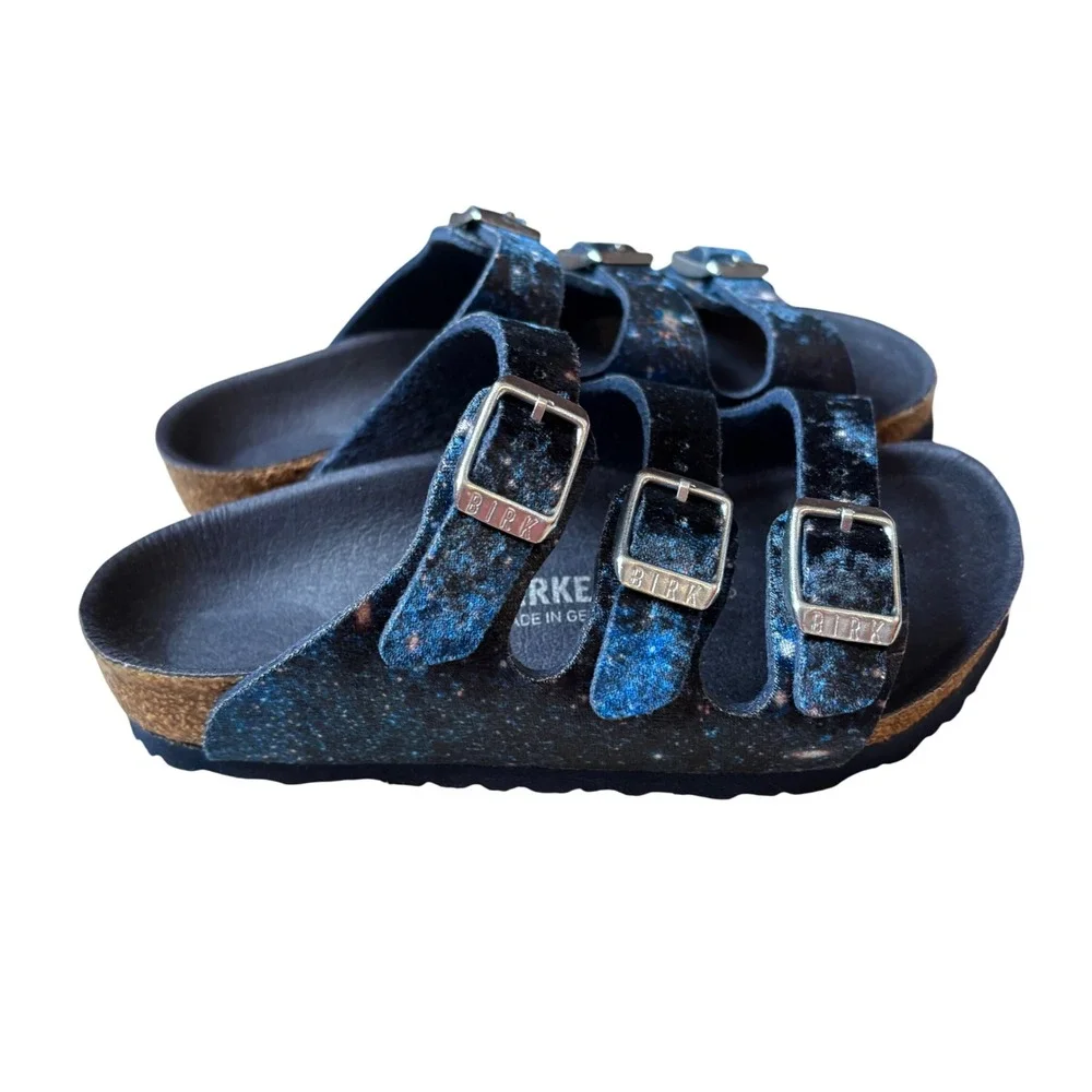 Birkenstock Florida Kids Velvet‎ Milky Way Sandals Size 26 E US K 8.0 Narrow